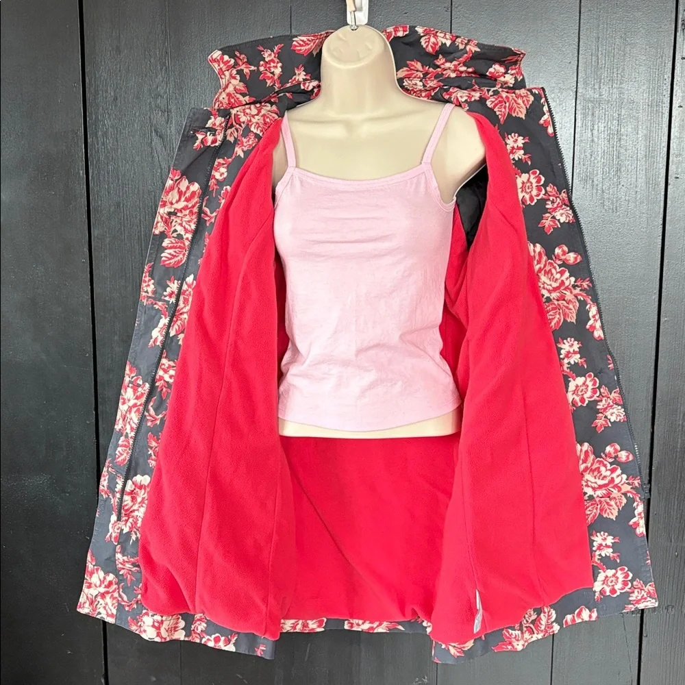 💕Boden Floral Weather Resistant Jacket. Removable Hood. Excellent Condition. M - Picture 10 of 16